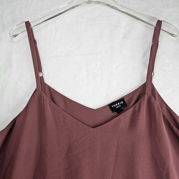 Torrid Sophie Swing Cami Tank Top Rose Brown Relaxed Adjustable Straps Size 1 - Picture 3 of 10